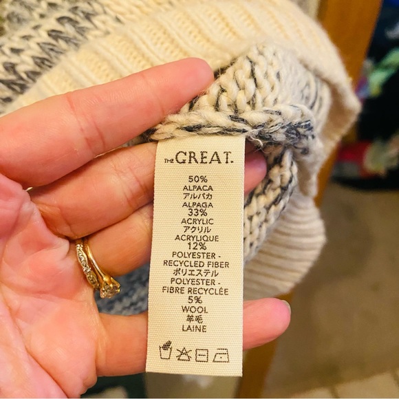 The Great Geo Check Pullover Sweater in Marled Grey Size 2 Medium - Picture 7 of 7